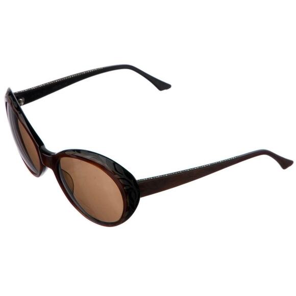 Judith Leiber Vintage Frosted Etched Rhinestone Sunglass FRAMES Rounded Cat Eye - Picture 4 of 15